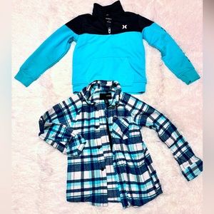 2 boys Hurley long sleeve shirts size 7